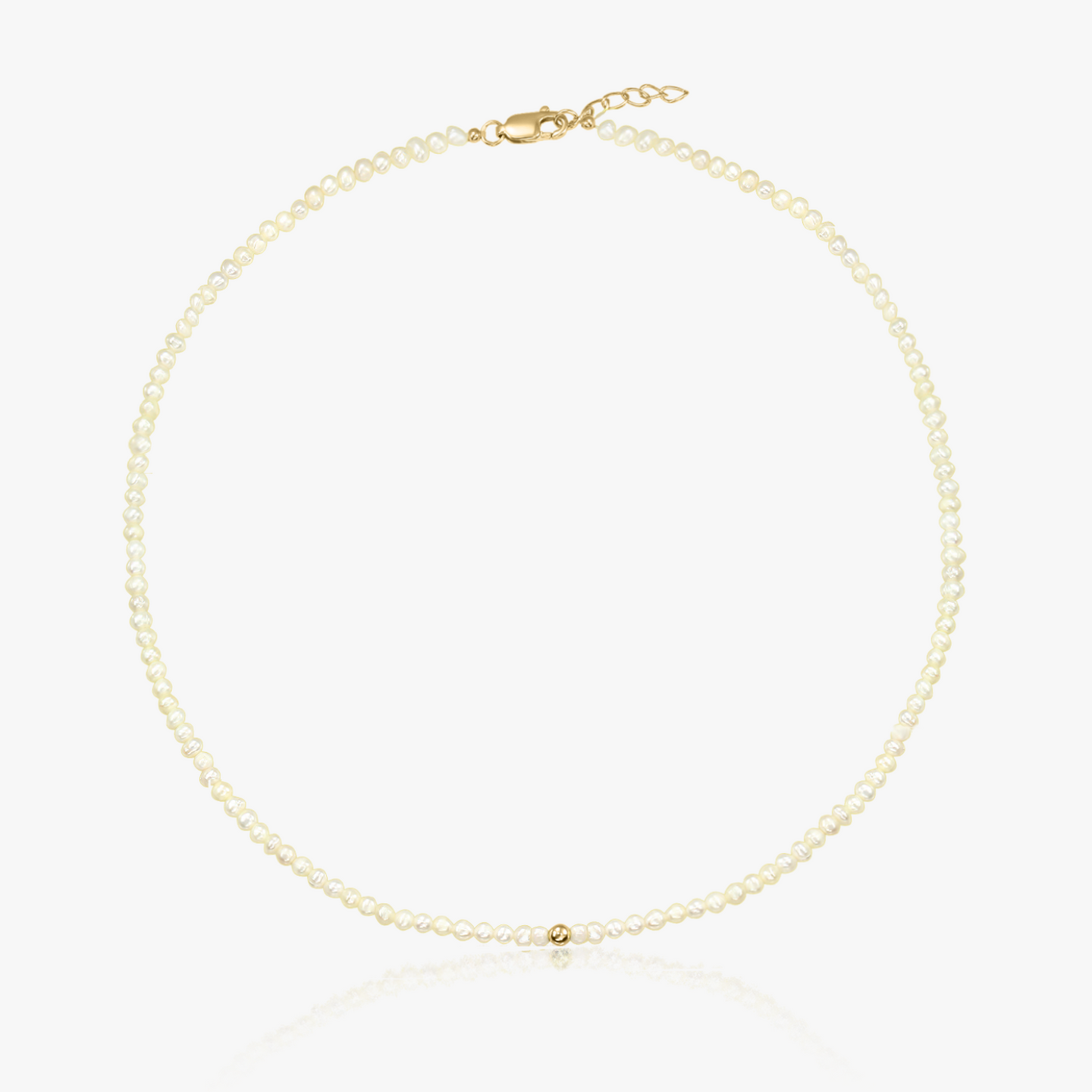 Сребърно колие Golden Glamour - Натурални Перли - Indira
