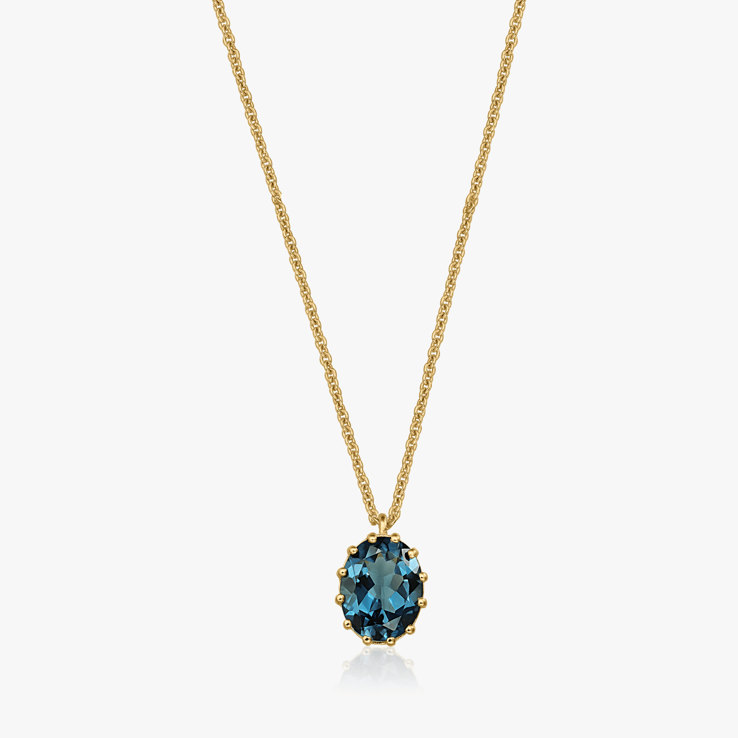 Сребърно колие Golden Serene - Blue London Топаз - Indira