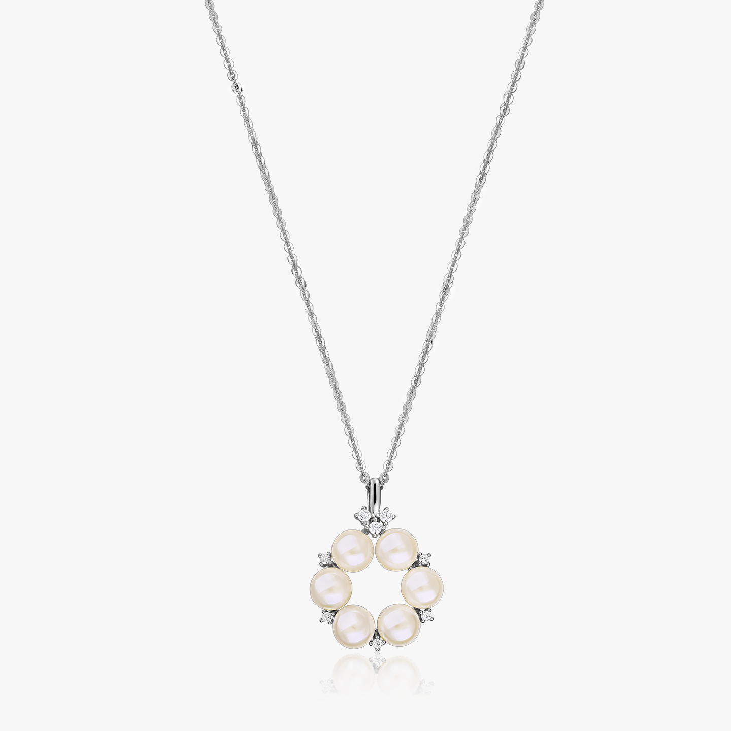 Сребърно колие Pearl Crown - Натурални перли - Indira