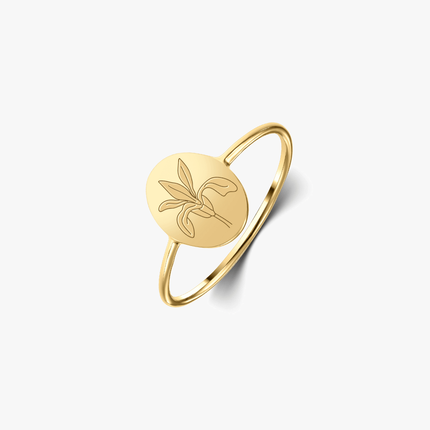 Сребърен пръстен Birth Flower Golden - февруарски ирис - Indira