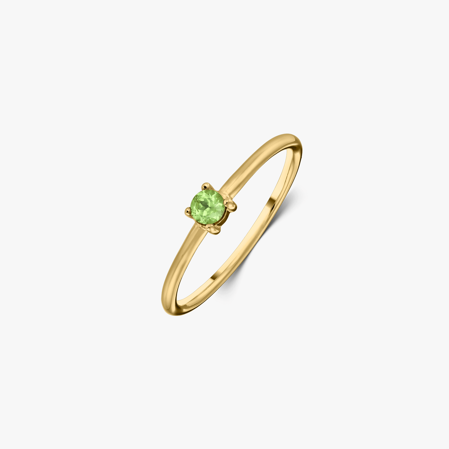 Сребърен пръстен Birthstone Golden August - Перидот - Indira