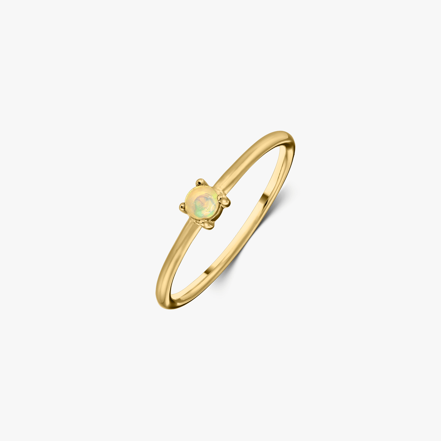 Сребърен пръстен Birthstone Golden October - Опал - Indira