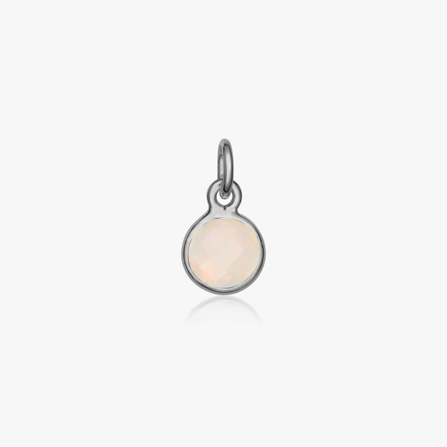 Сребърен медальон Birthstone October - Опал - Indira