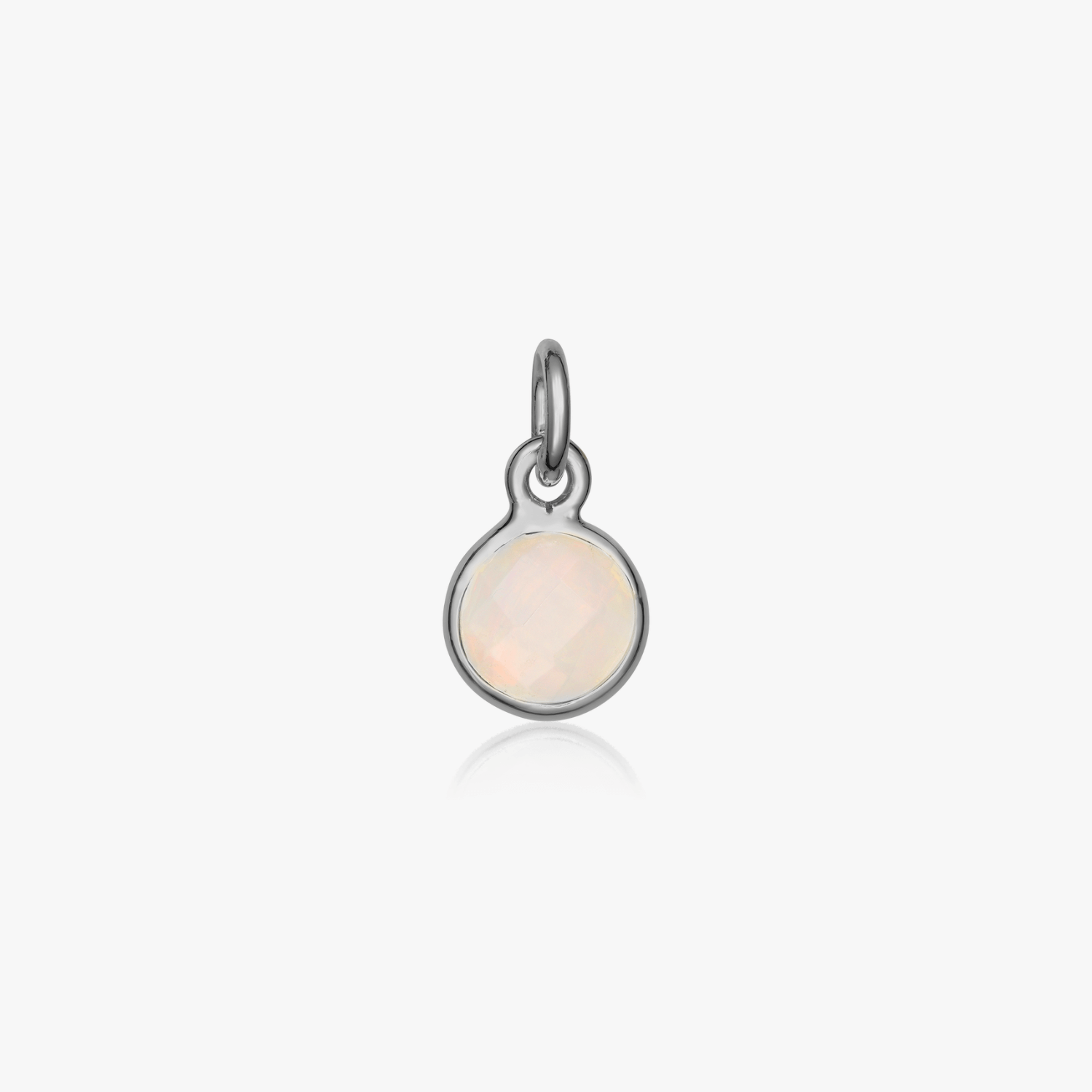 Сребърен медальон Birthstone October - Опал - Indira