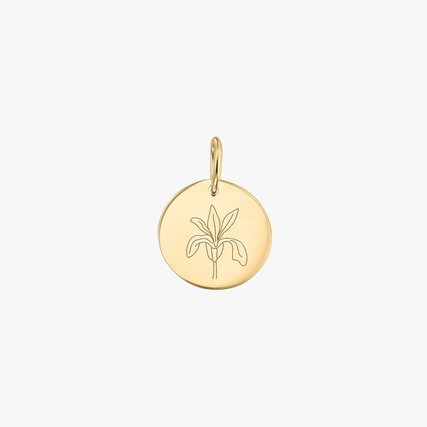 Златен медальон Birth Flower - Февруари Ирис - Indira
