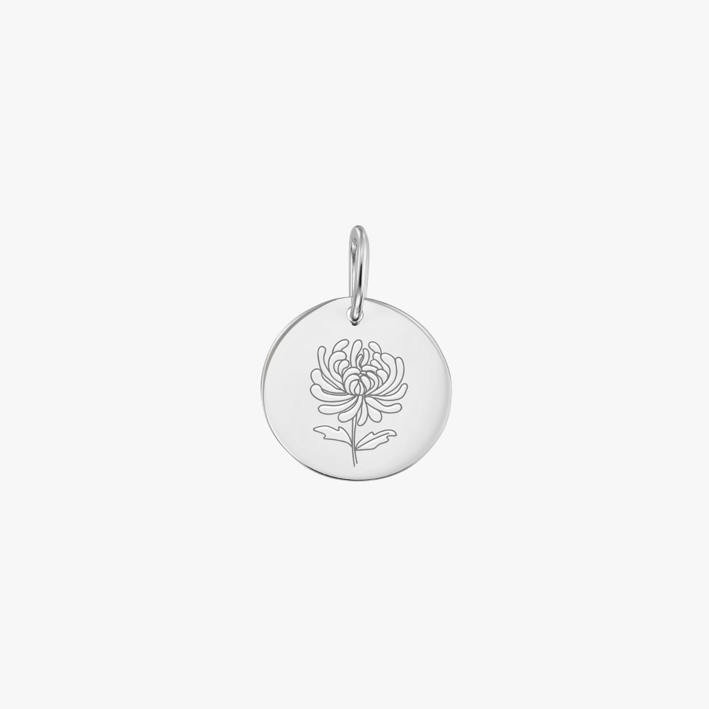 Висулка от бяло злато Birth Flower - Ноемврийска хризантема - Indira