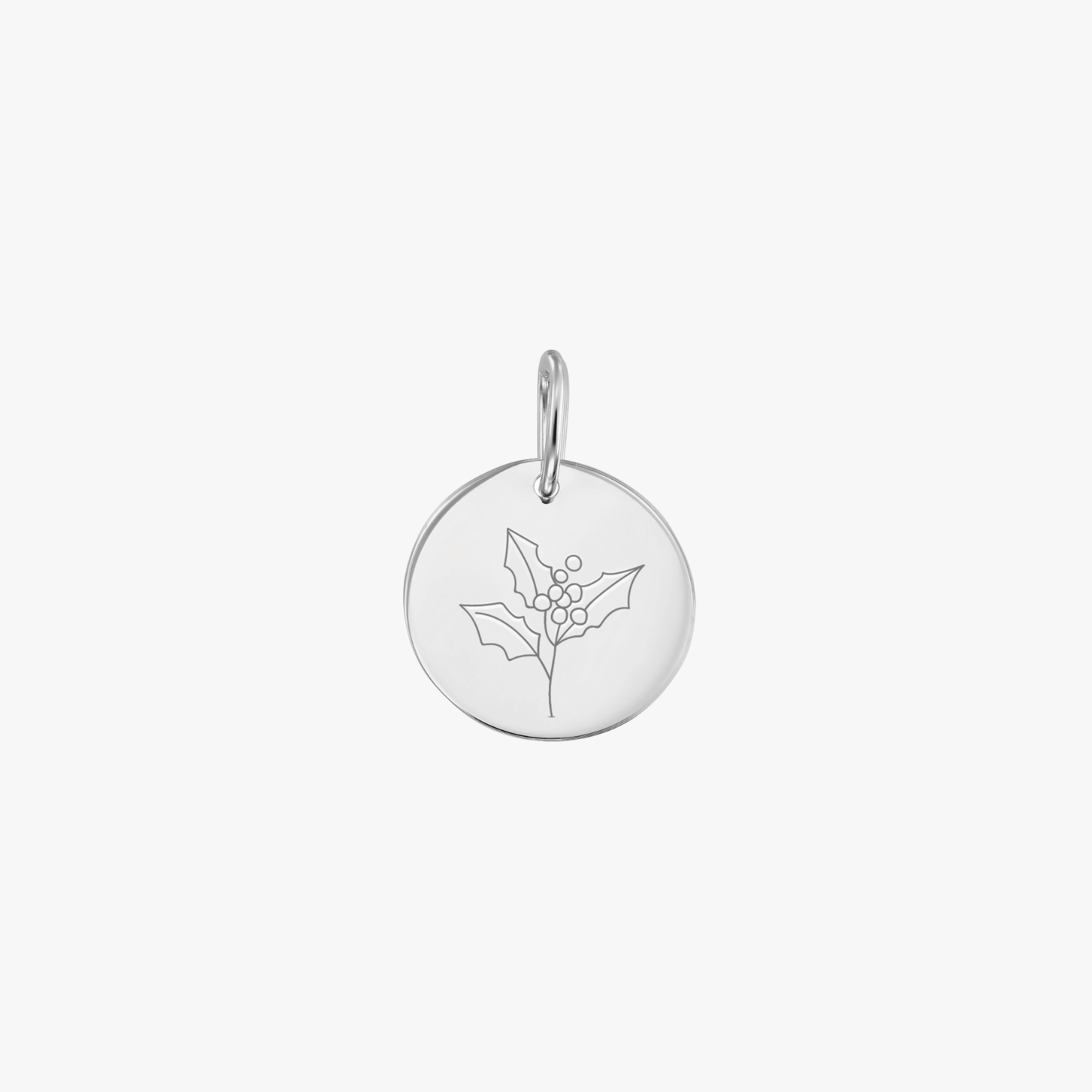 Висулка от бяло злато Birth Flower - Декември Holly - Indira