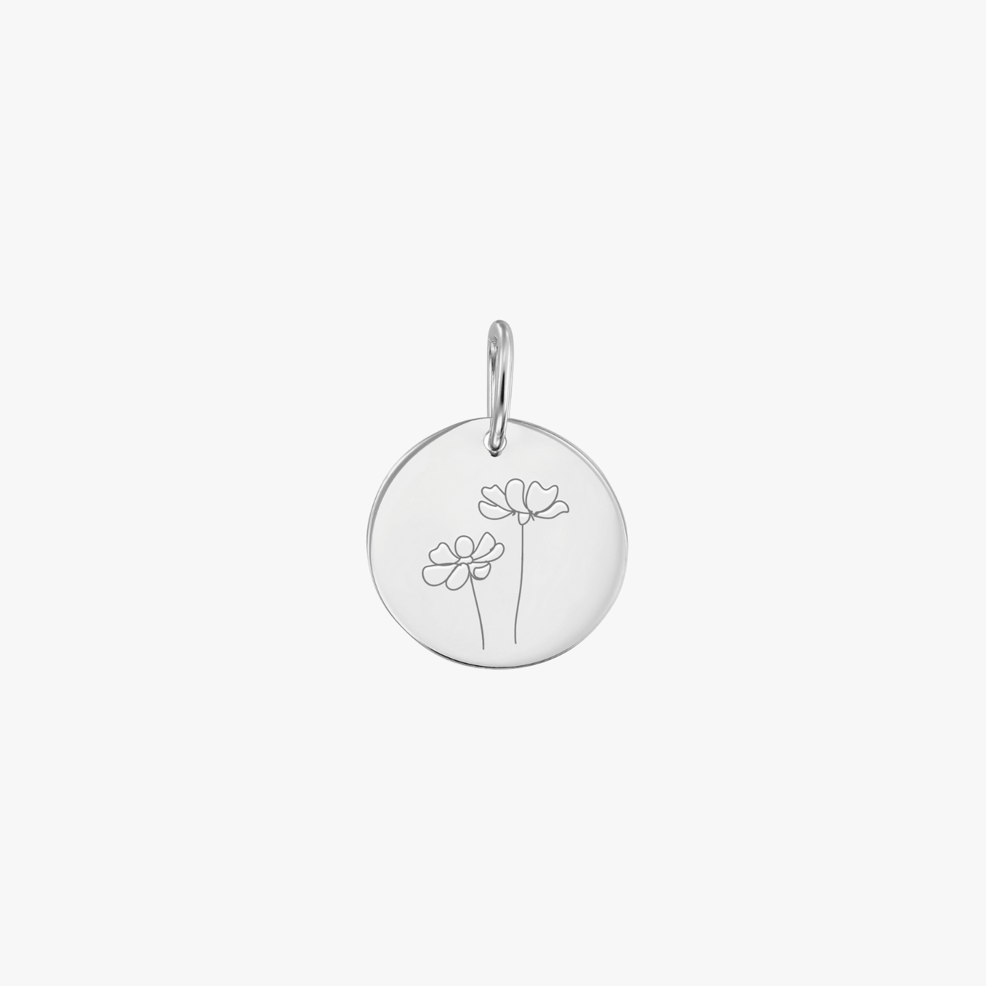 Бял златен медальон Birth Flower - Октомври Cosmos - Indira