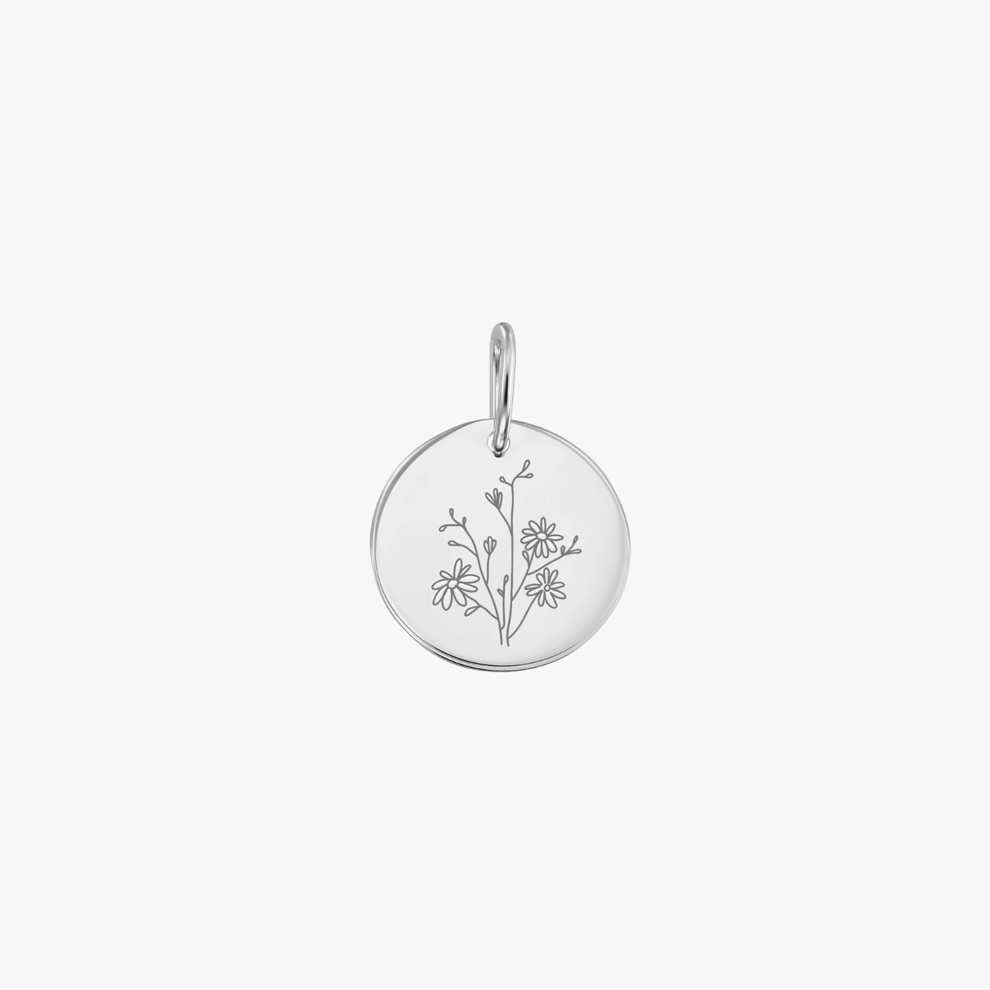 Висулка от бяло злато Birth Flower - Септември Астер - Indira