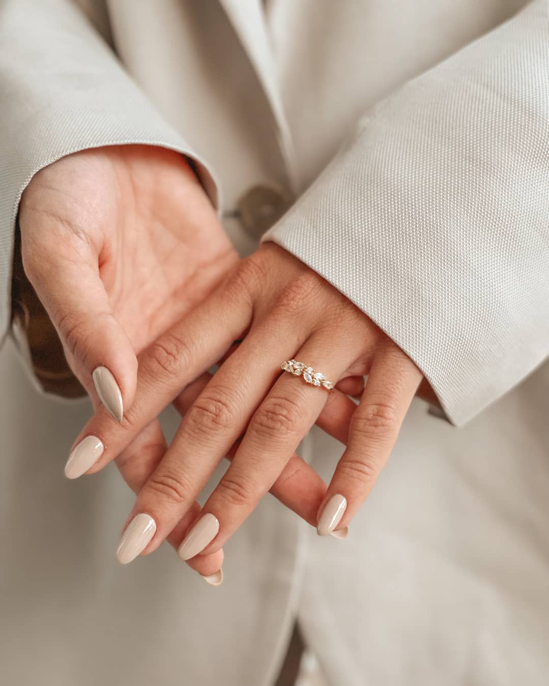 Inel din aur White Verdure - Piatra Lunii - Indira