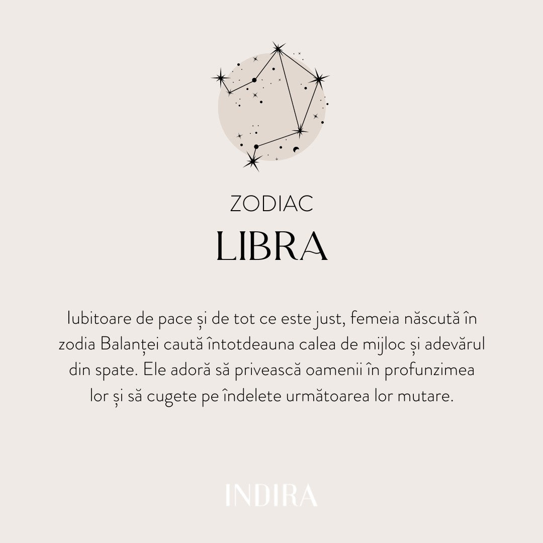 Pandantiv din aur Zodiac - Libra - Indira