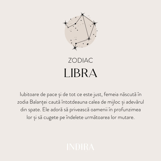 Pandantiv din aur Zodiac - Libra - Indira